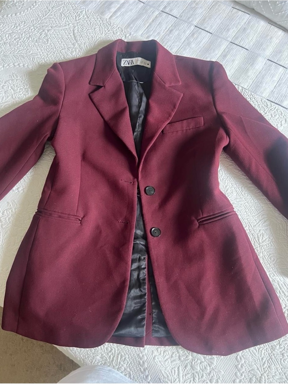Zara Women's Wine Red Tailored Blazer